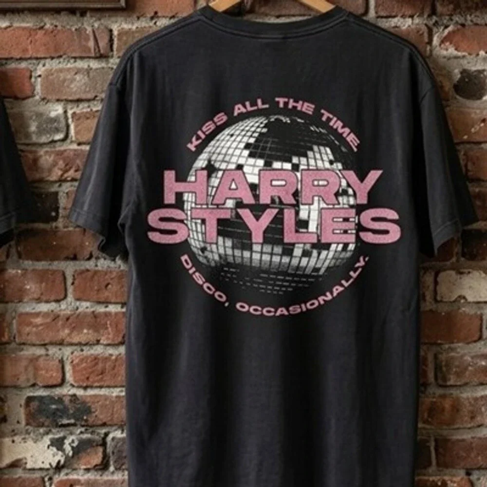 Harry Styles Vintage Disco Tour Tee Pop Concert Shirt Y2K Streetwear - Picture 3 of 3
